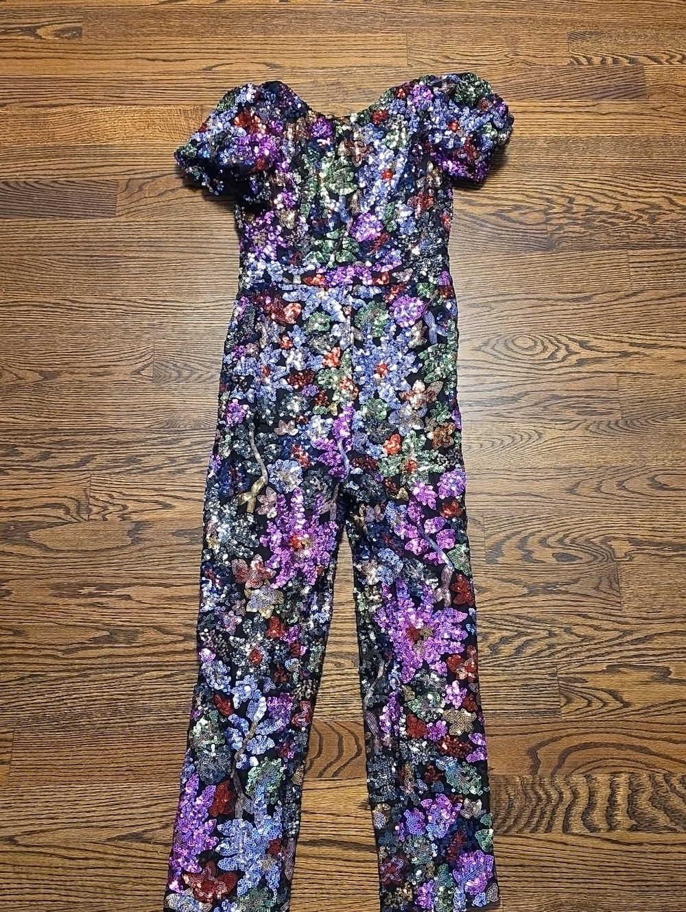 Ivy City Co Multicolor Floral Sequin Off-Shoulder Jumpsuit